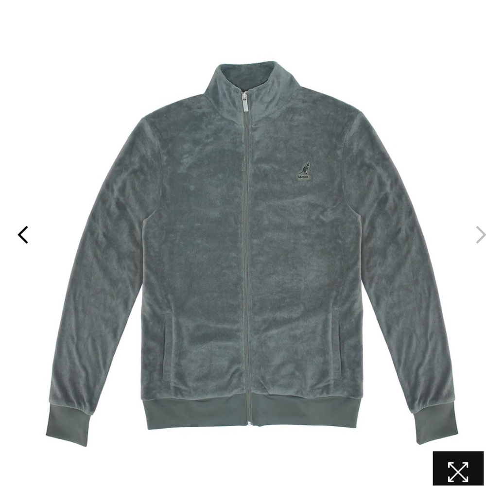 NWT Kangol Grey Terry Cloth Zip-Up